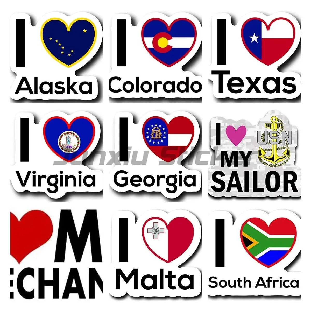 

Наклейка Love Alaska Texas State MUTT, наклейка для дома, гордости, путешествий, автомобиля, грузовика, фургона, бампера, окна, ноутбука, чашки, наклейка на стену