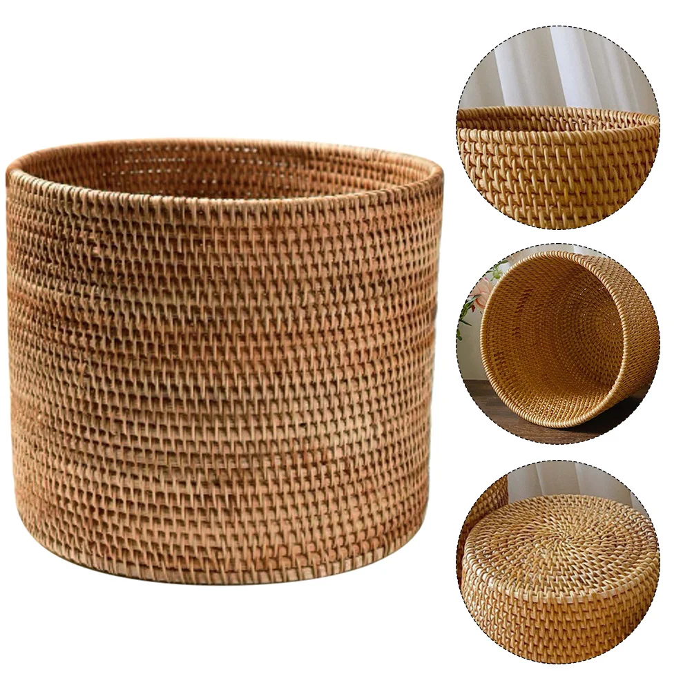 

Round Wicker Baskets- Large Bread Baskets- Bread Rattan Decor Basket for Fruit Serving Tray Organizing Potato Vegetable Small