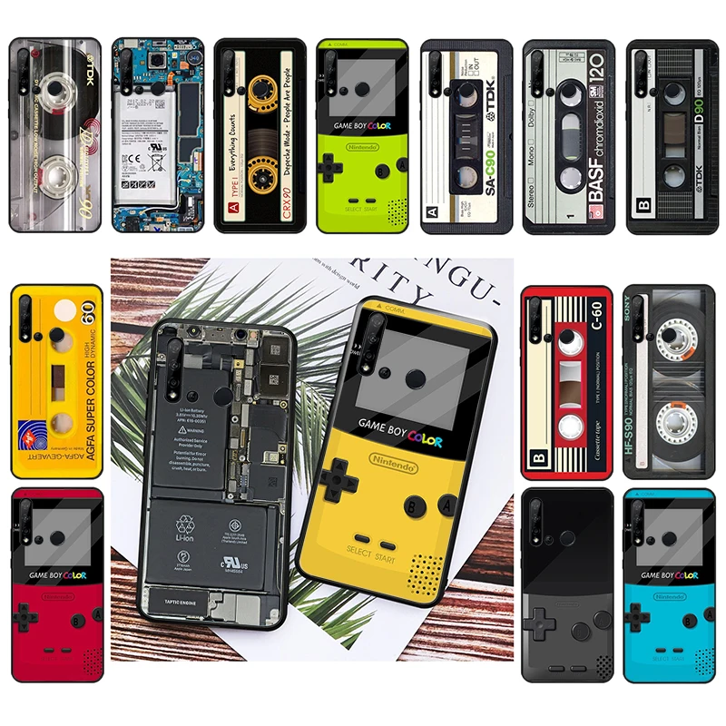 

Old Cassette Tape Battery Game Boy Phone Case For Huawei P50 Pro P30 P40 Lite P40Pro P20 lite P10 Plus Mate 20 Pro Mate20 X