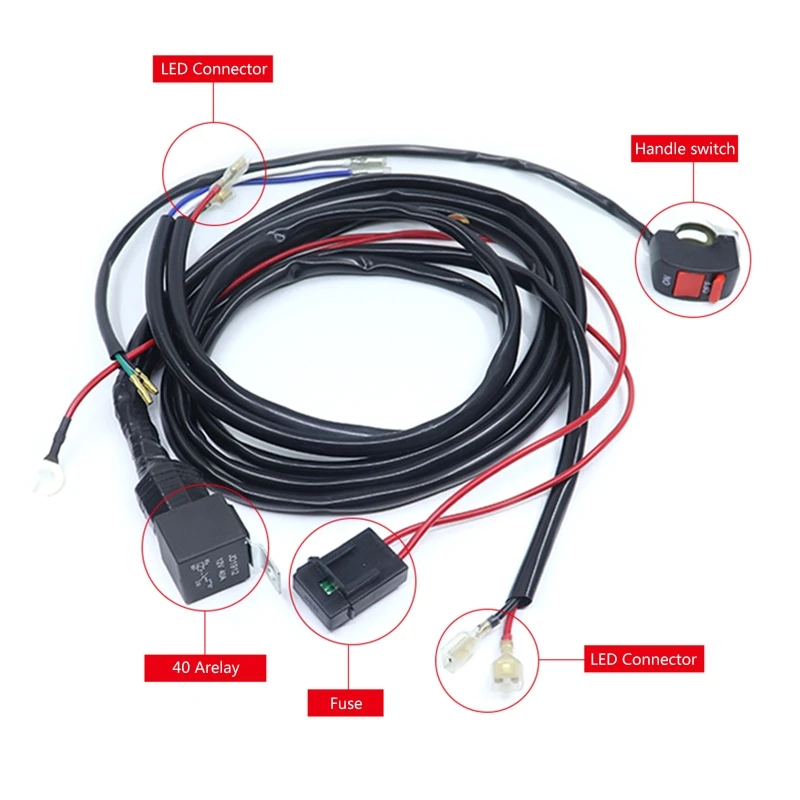 

12V/24V Wiring Harness Extension Kit for LED Work Light Bar Led Lamp Off-Road Lights Driving Fog Light Drop Shipping