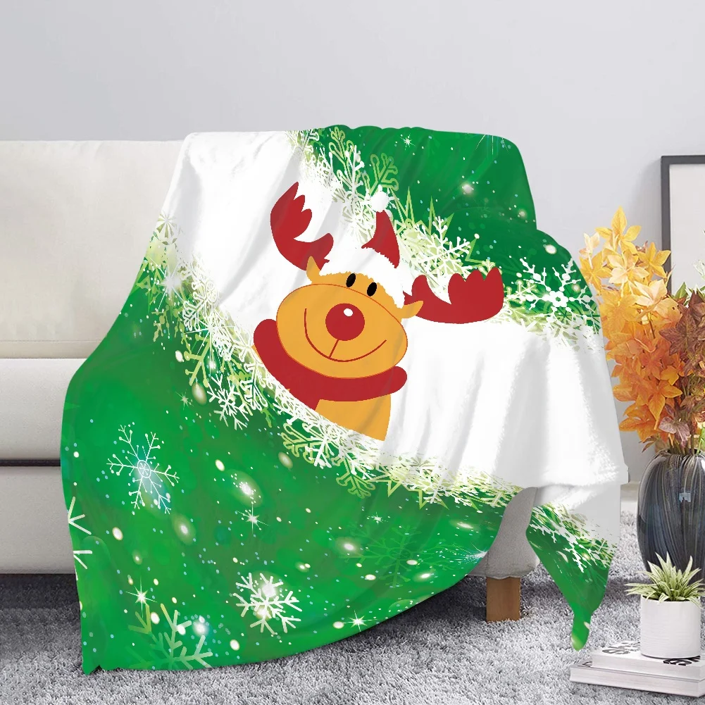 Snowman Pattern Flannel Throw Blanket for Sofa Couch Bed Decor Soft Warm Kids Adults Festival Camping Gift Merry Christmas Theme