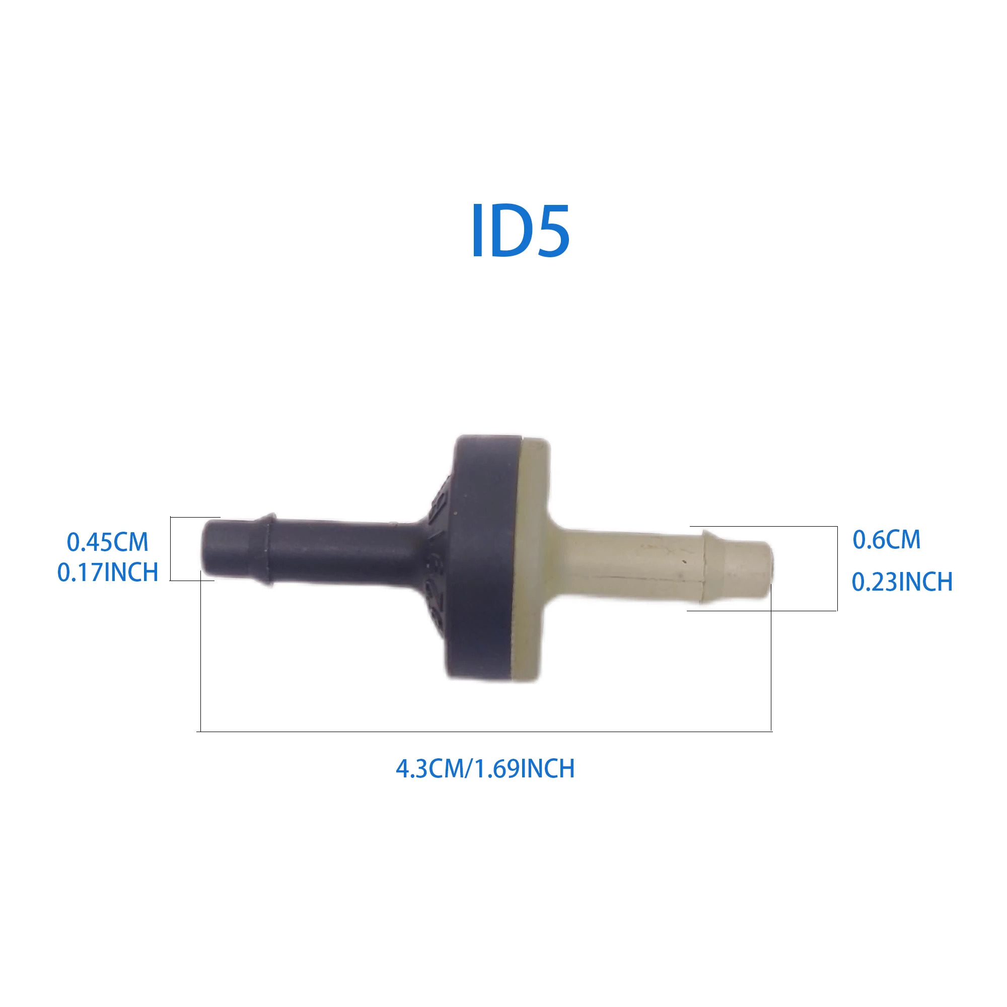 

односторонний клапан ID5 ID6 ID8 ABS пластик обратный клапан мини-контурный клапан для воздуха, воды, топлива