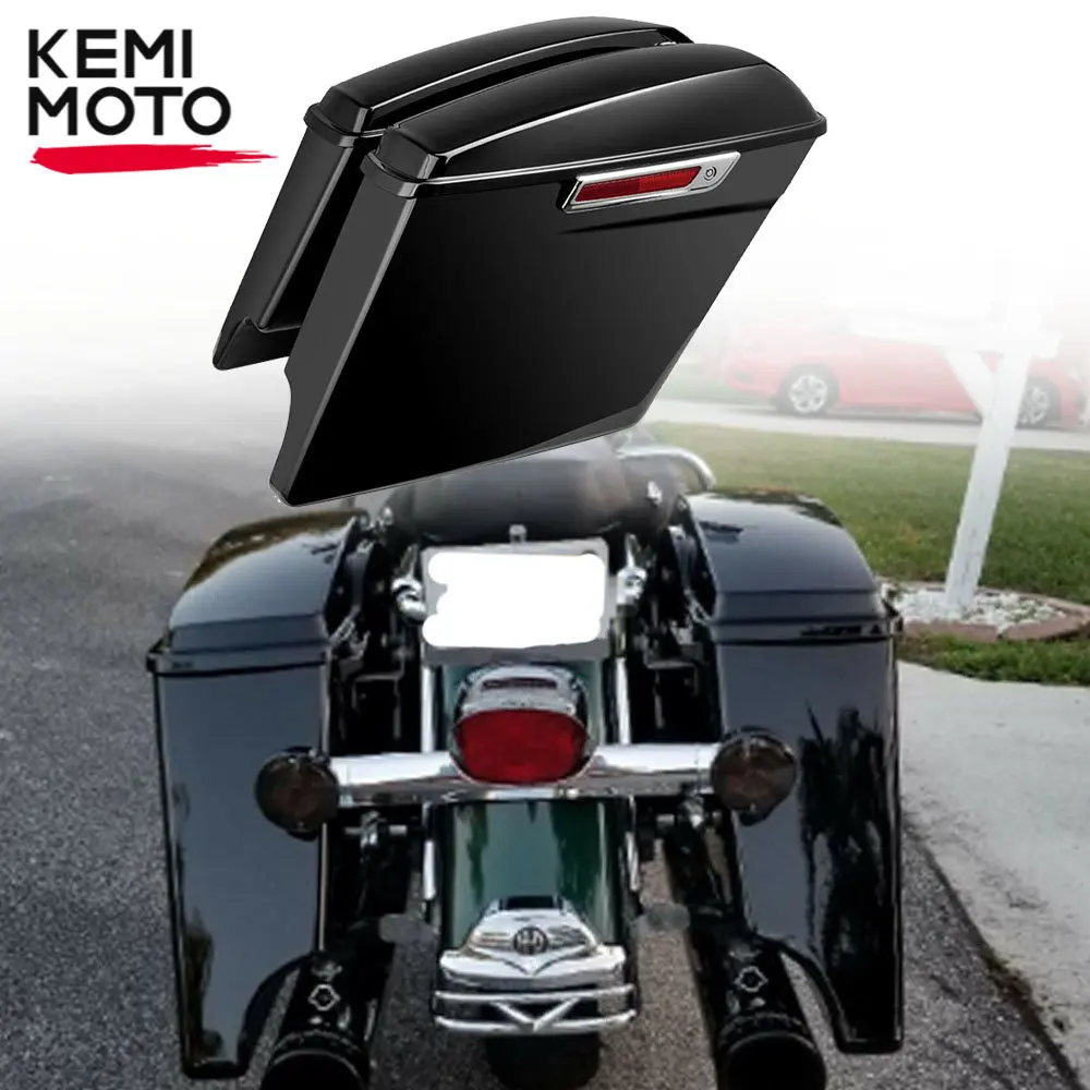 

KEMIMOTO 5" Stretched Extended Hard Saddlebags Saddle bags For Touring Glide 2014 2015 2016 2017 2018 2019 2020 ABS Plastic