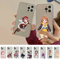 yinuoda love live school idol diary phone case for iphone 11 12 13 mini pro xs max 8 7 6 6s plus x 5s se 2020 xr clear case