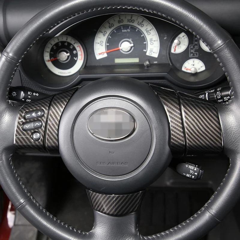 

5 Pcs Car Steering Wheel Trim Control Button Frame Cover Abs Car Styling For Toyota Fj Cruiser 2007 -2021 Interior Accessories