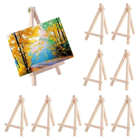 Stand Painting & Sketch Wood Mini Easel Foldable Small Triangle Display Stand Portable Desk Stand Tripod Art Supplies