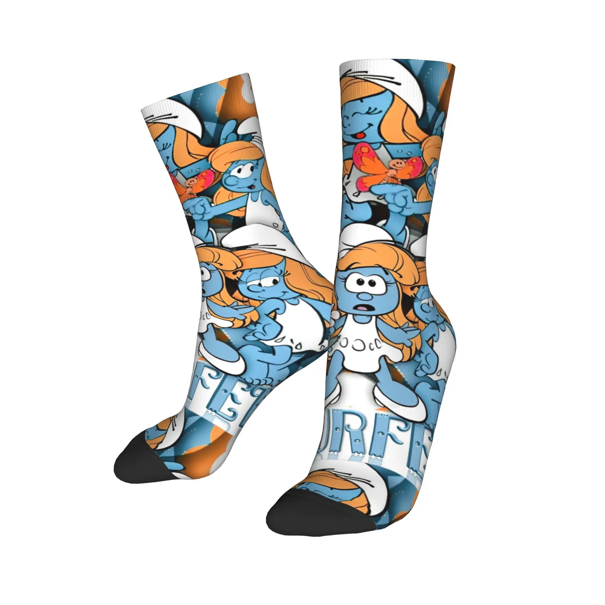 Зимние теплые красочные унисекс The S-Smurfs синие носки с героями мультфильмов аниме