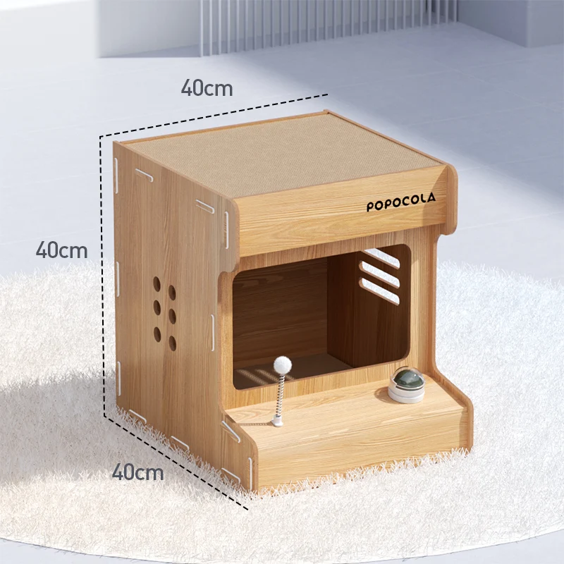 

Двухслойный домик для кошек, навес из гофрированного картона, гнездо для кошек, встроенная износостойкая Когтеточка, домик для кошек без чипа