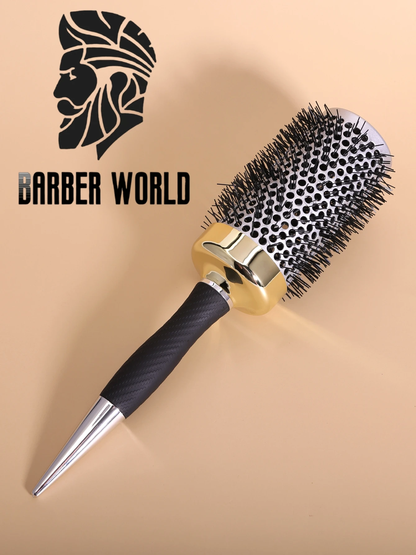 

5 Size Black Hair Brush Professional High Temperature Resistant Ceramic Iron Round Comb Barber Hairstyling Tools