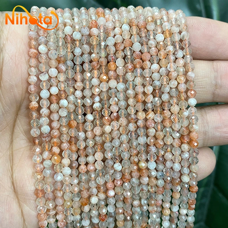 

Natural Faceted Yellow Sun Stone Round Spacer Beads DIY Bracelet Earrings Rings Handmade Jewelry Making 15'' Strand 2mm/3mm
