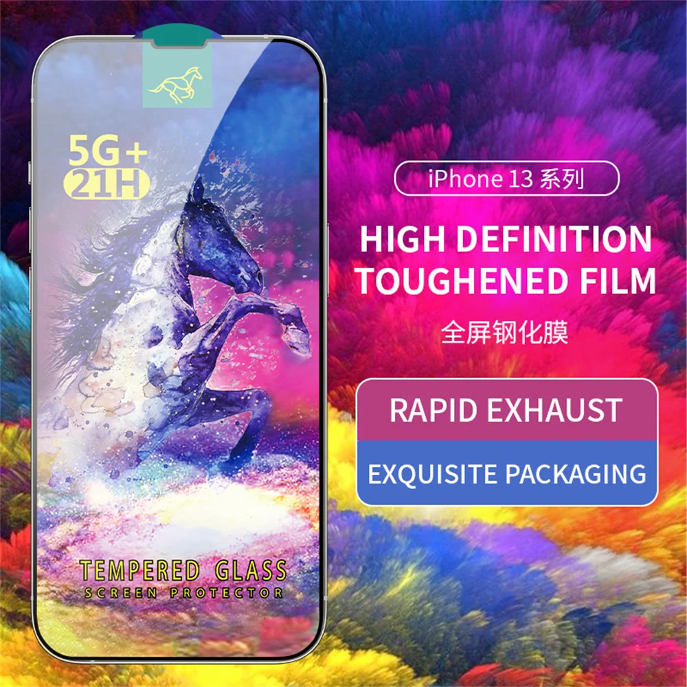 50/100pcs 21H Tempered Glass For Iphone 13 14 pro 12 Pro Max 2.5D Full Cover Screen Protector For Iphone 11 Pro 6 7 8 Plus