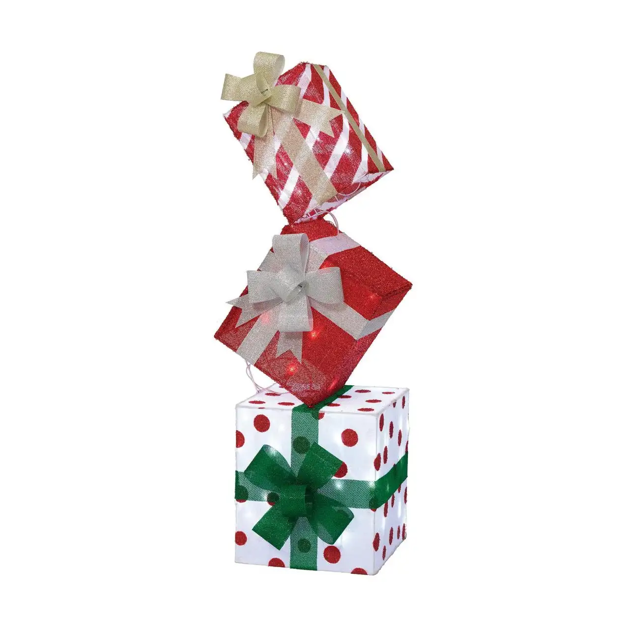 

Light-up Stacked Gift Boxes with 60 Cool White LED Lights, 42in, by Holiday Time