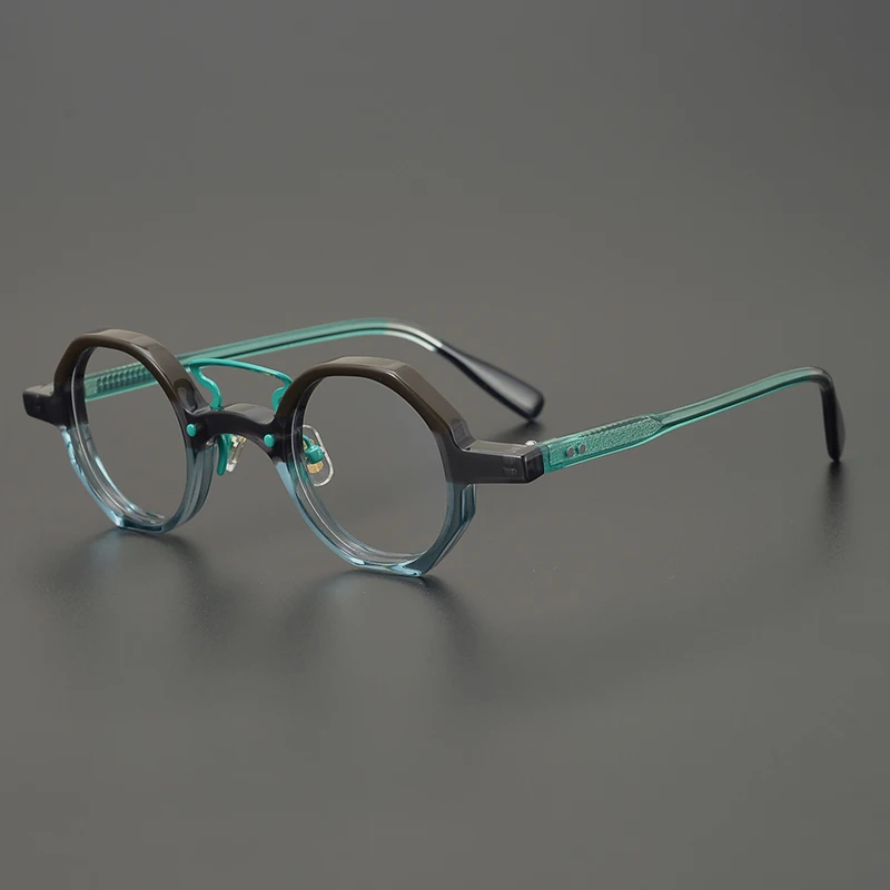 

Designer Brand Round Polygon Japanese Men Glasses Frame Personalized Acetate Women Myopia Prescription Retro Vintage Sunglasses
