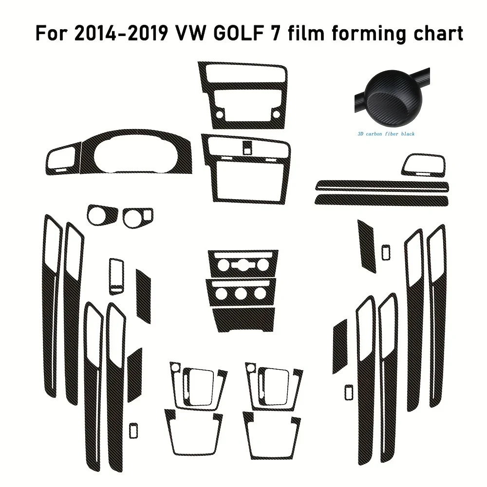 

Для Volkswagen Golf 7 MK7 GTI внутренняя центральная панель управления дверная ручка наклейки из углеродного волокна наклейки аксессуары для стайлинга автомобиля