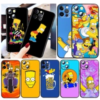cute animation simpsons for apple iphone 13 12 pro max mini 11 pro xs max x xr 6 7 8 plus 5 se2020 black soft phone case cover