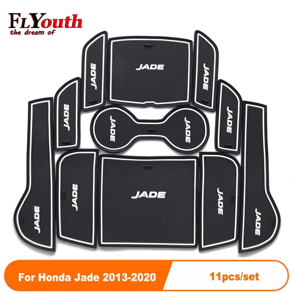 

Car Door Groove Mat For Honda Jade 2013-2020 Auto Anti-Slip Cup Mat Non Slip Door Gate Pad Car Accessories 11Pcs/Set
