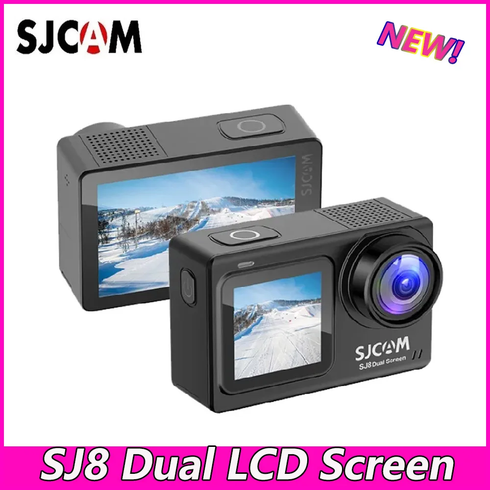 Экшн-камера SJCAM SJ8 на шлем с двумя ЖК-дисплеями, 4K, 30 кадров/с, Wi-Fi, дистанционным управлением, сенсорным экраном 2,33 дюйма и передним экраном 1,3 дюйма, чипсет Novatek 96675