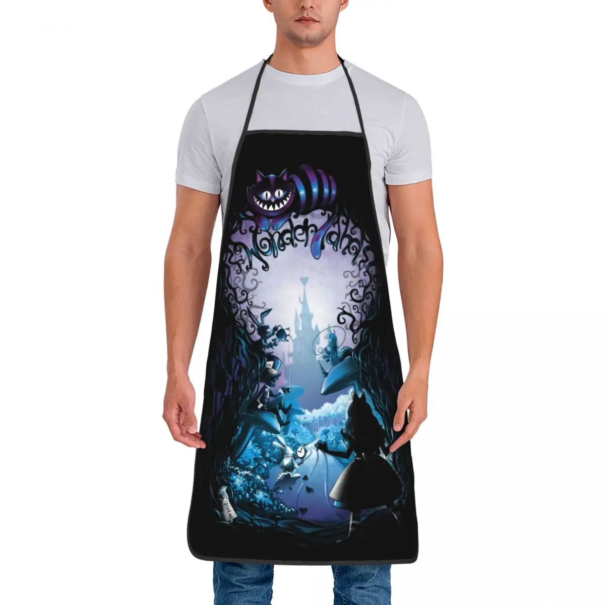 Кухонный Фартук унисекс для готовки шеф-повара с изображением Чеширского кота