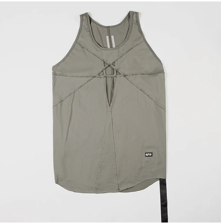 

2023ss RO Hollowed slim fit Men Tops Owens Tank Vest Sleeveless Women's Summer Top Streetwear