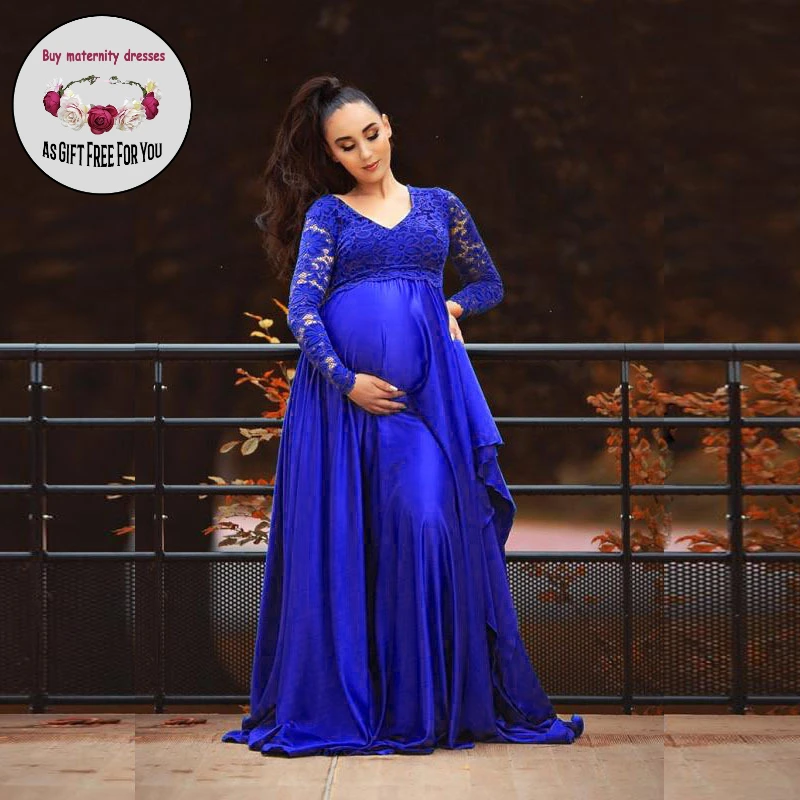 New Maternity Photography Props Pregnancy Clothes Photography Long Dresses For Photo Shoot Pregnant Dress Lace Maxi Gown