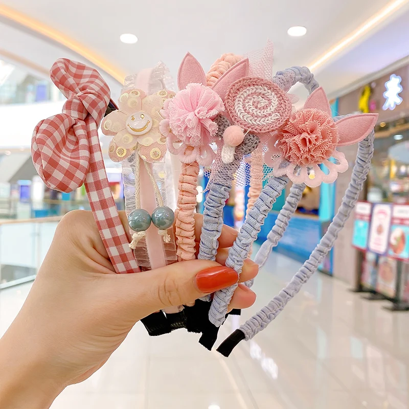 

2022 Summer New Girls Cute Colors Flower Star Bow Hairbands Children Lovely Sweet Hair Hoop Headbands Kids Hair Accessories