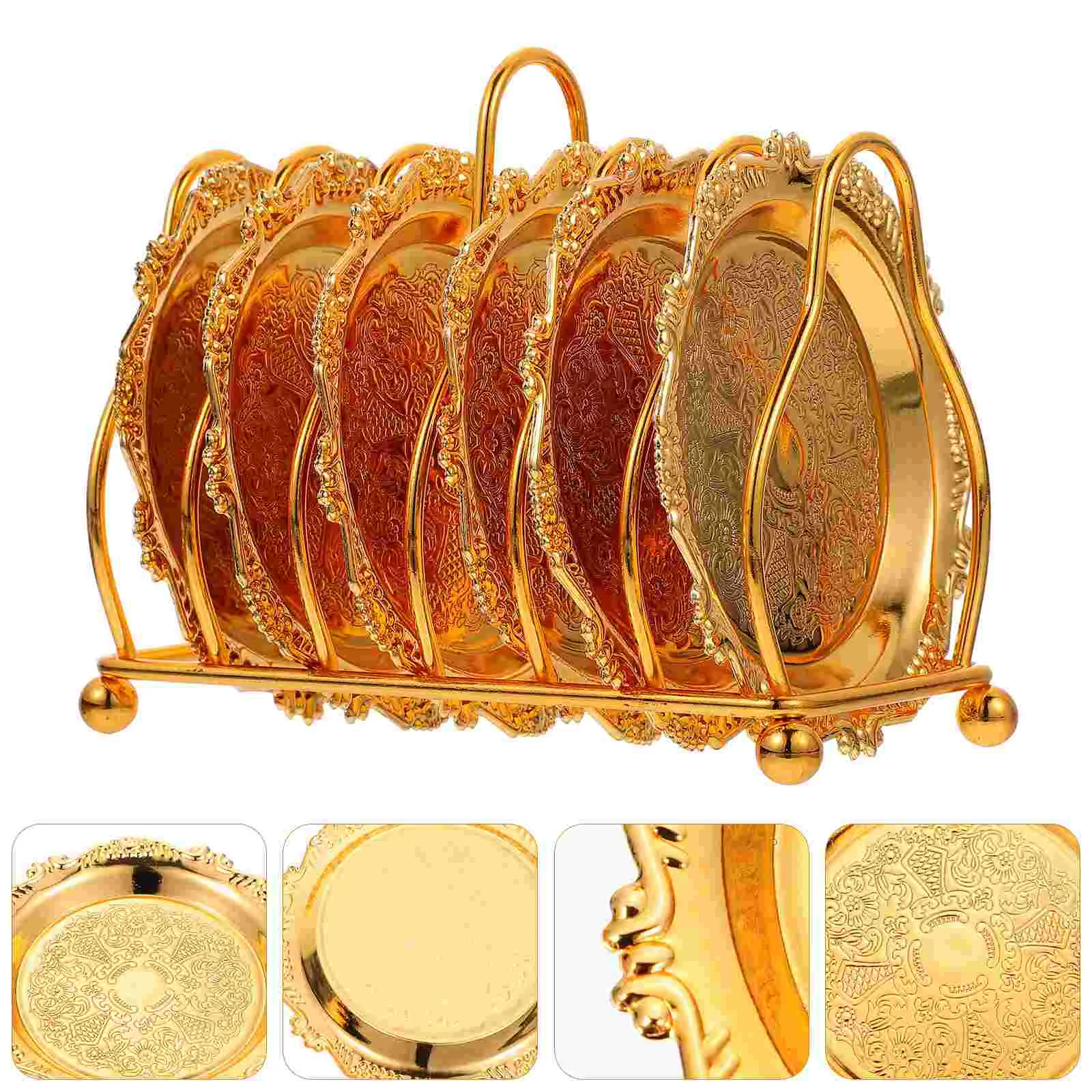 

Snack Plate Stand Platter Gold Decorative Tray Party Plates Metal Food Serving Golden Fruit Dish Condiment Appetizer Server