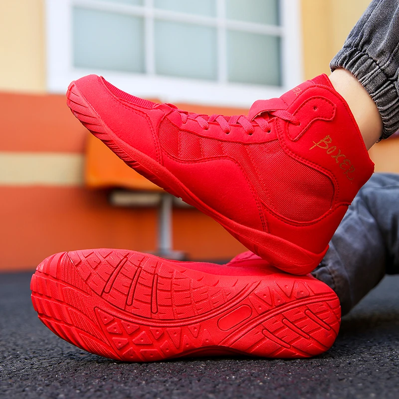 Мужские Нескользящие боксерские кроссовки дышащие для тренировок новинка 2024