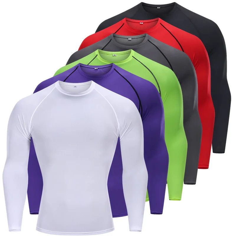 

Men Fitness T-Shirt Quick Drying Long Sleeve Sportswear Running Basketball Training Breathable Super Elastic Compression Top