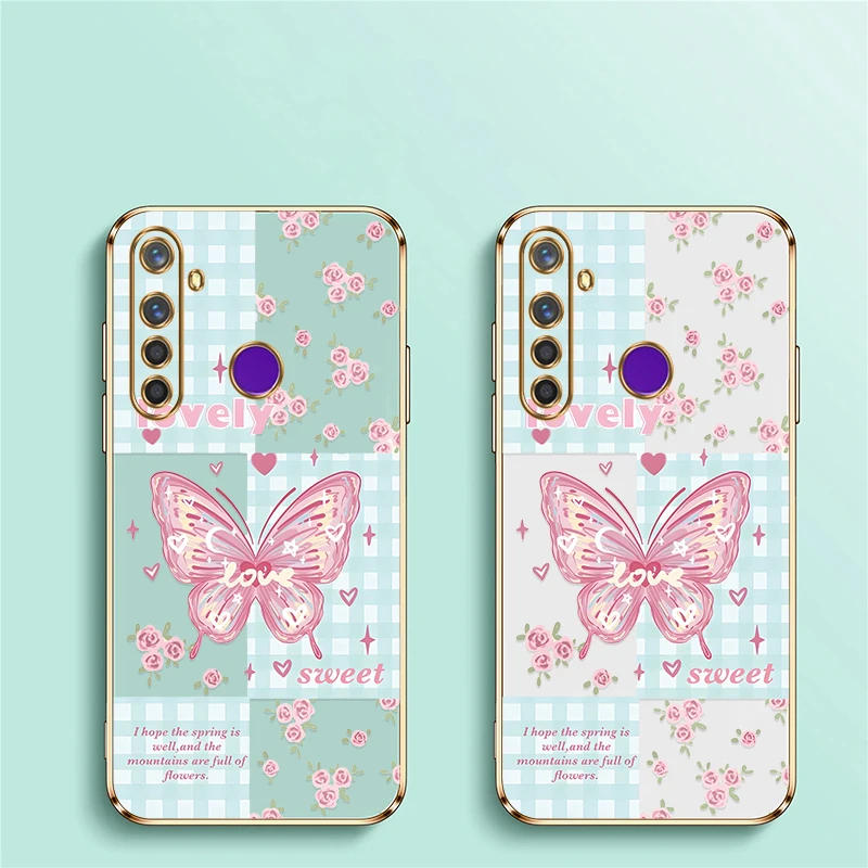 Силиконовый мягкий чехол с милой бабочкой для OPPO Realme 6i 6S 6 Pro 7i 7 4G 5G 5i 5 3 2 цветочным