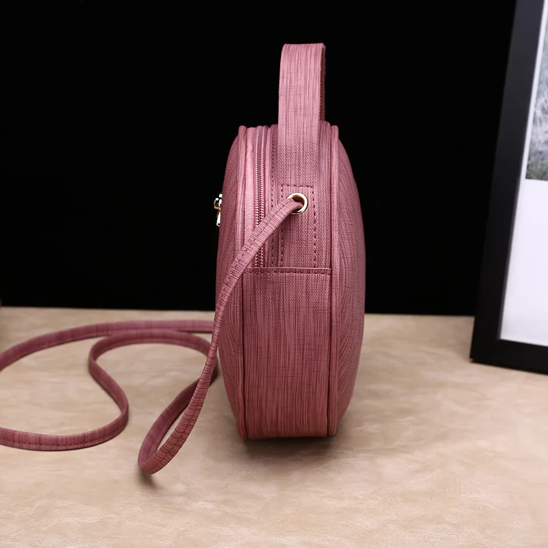fashion designer round crossbody bags for women 2022 new pu leather circular shoulder messenger bag ladies purses female handbag free global shipping
