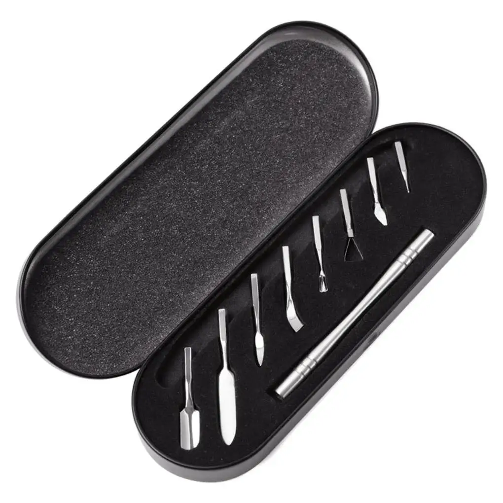 

Набор для удаления кутикулы 8 в 1, сменные инструменты для чистки ногтей, набор для сбора лака из нержавеющей стали, триммер для маникюра, руч...