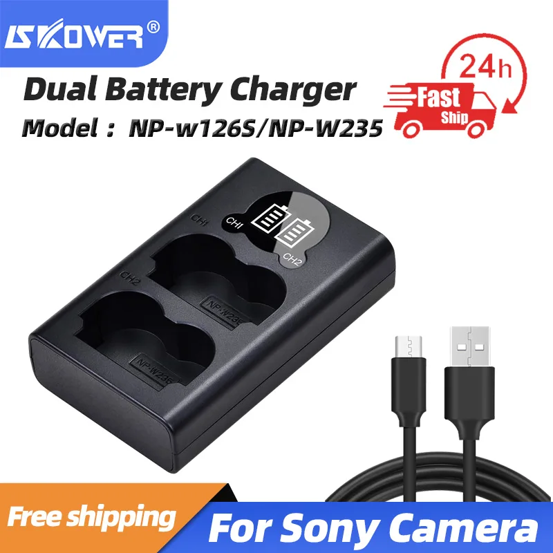 

NP-W126S NP-W235 двойное зарядное устройство для камеры Fuji X-T100 X100F X-S10 X-A5 X-E4 X-Pro2 X-T1 X-T10 X-T4/5 GFX100S/50S II X-H2S