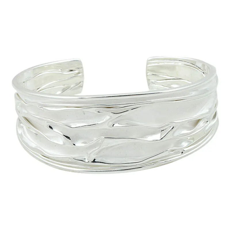 Серебряный 925 пробы полуоткрытый браслет|Гибкие и жесткие браслеты| |