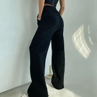 yyds loose casual sweater pants women in europe america spring and summer new temperament casual loose lace up wide leg pants