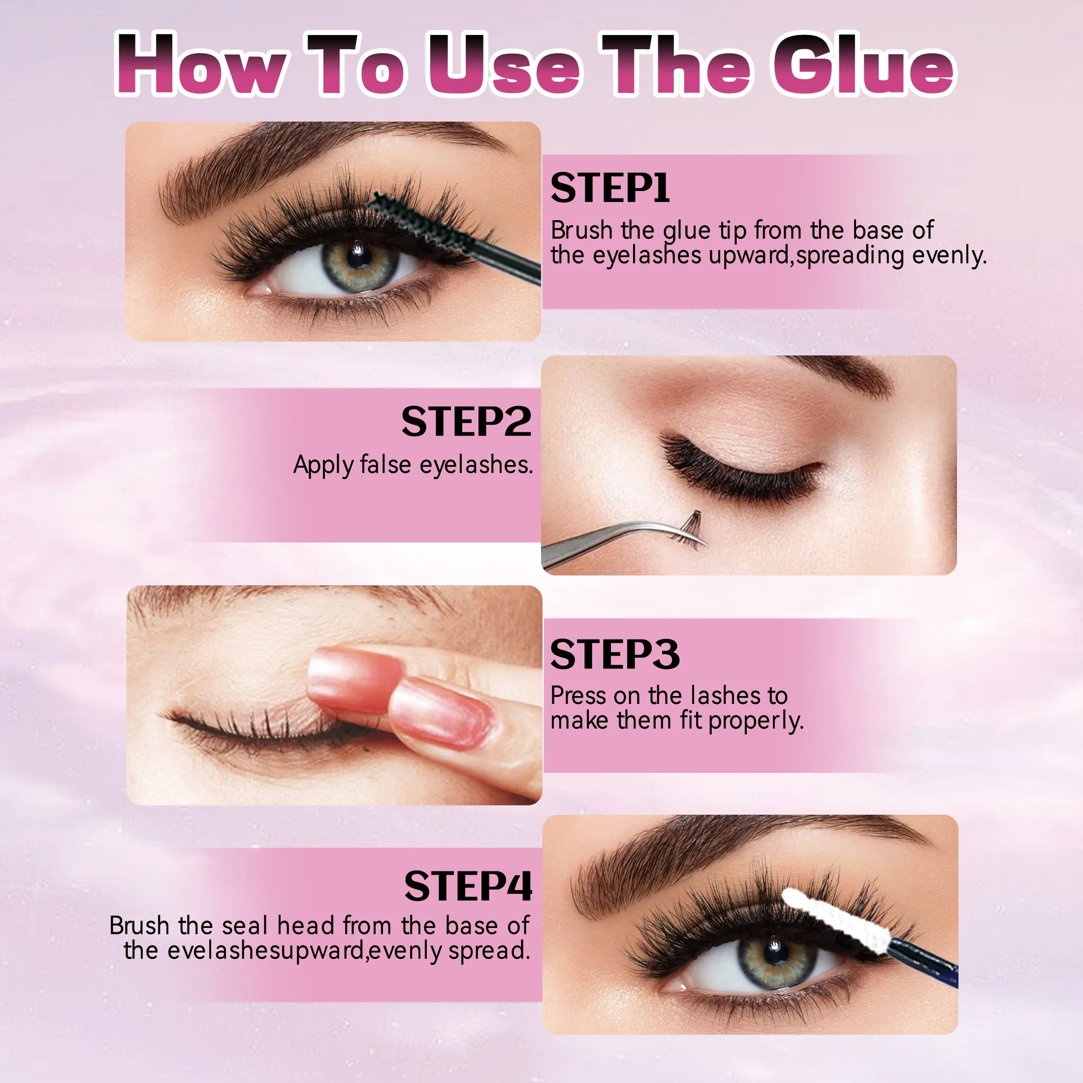 Набор для наращивания ресниц своими руками 360 шт. кластеры съемник клея пинцет