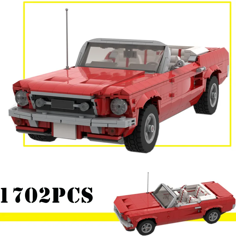 

2021 New MOC Model super sports car classic US pony car convertible Model Building Blocks Toys for Kids Xmas Gift DIY Bricks Set