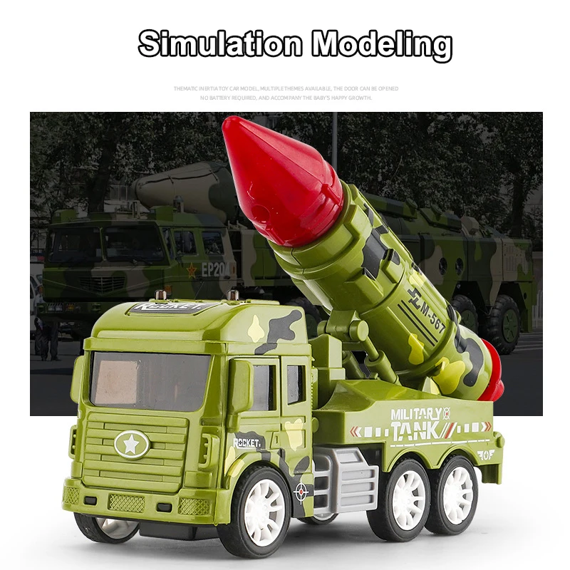 Новинка 2024 военные инерционные ракетные автомобили с имитацией детские