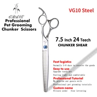 crane jp vg10 7 5inch 24teeth high end pet dog grooming scissors chunker thinner shears thinning rate about 65 pet supplier