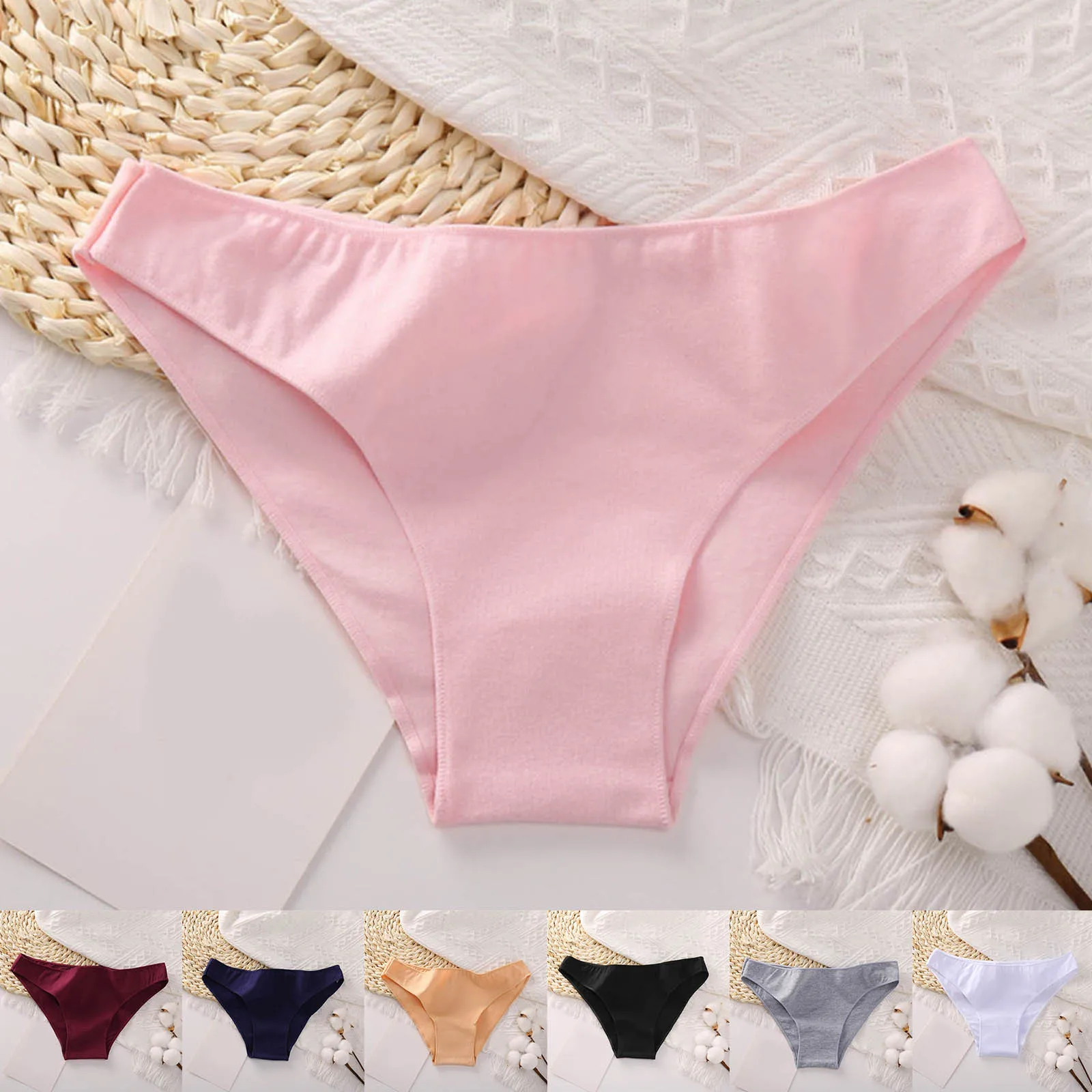 Женское Сетчатое хлопковое Прозрачное нижнее белье с вышивкой и бантом после