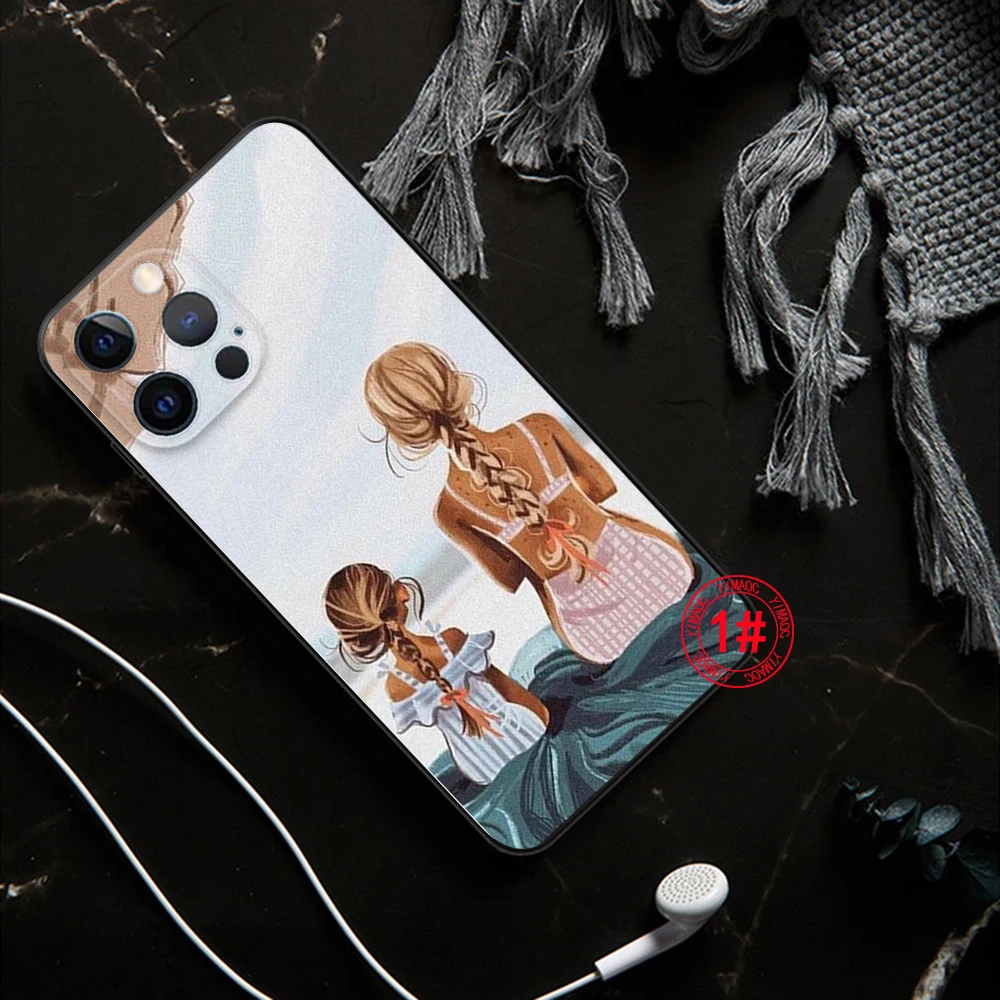 WSY16 Мягкий чехол Cute Cartoon Baby Mom для Xiaomi Mi A1 A2 A3 9T Pro Poco F1 F2 F3 GT M2 M3 M4 M5 C40 X2 X3 NFC X4 pro