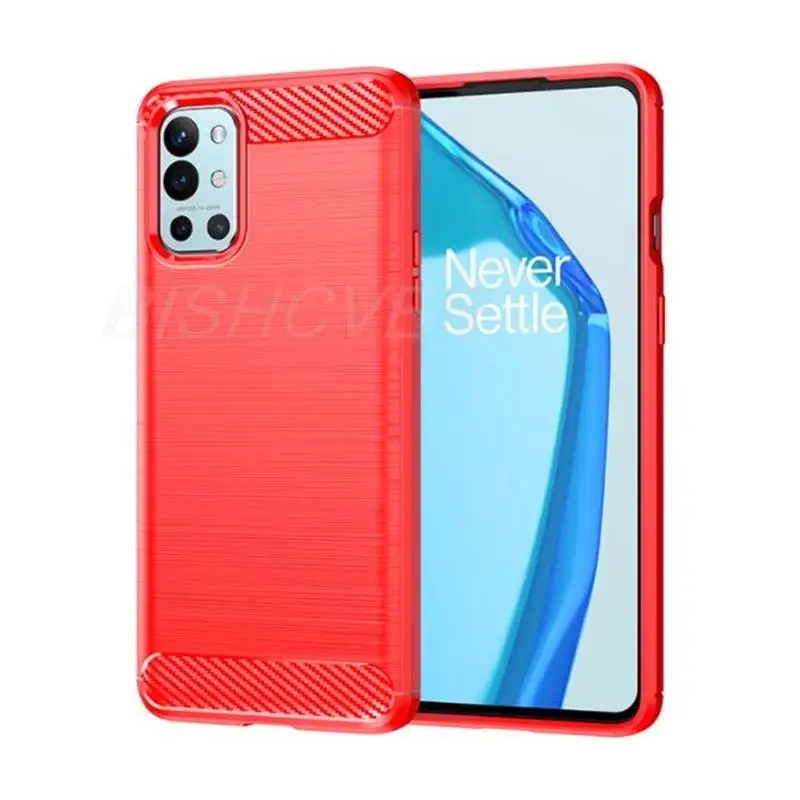 for oneplus 9 pro 9pro brushed carbon fiber soft silicone phone case for oneplus 9 pro magnetic ring stand cover free global shipping