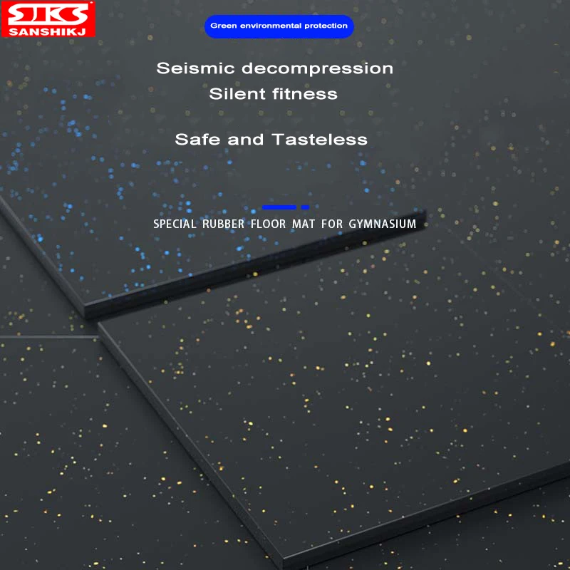 

Gym Damping Rubber Splicing Floor Mat Sound Insulation Environmental Protection Carpet Mat Barbell Weight Lifting Buffer Floor