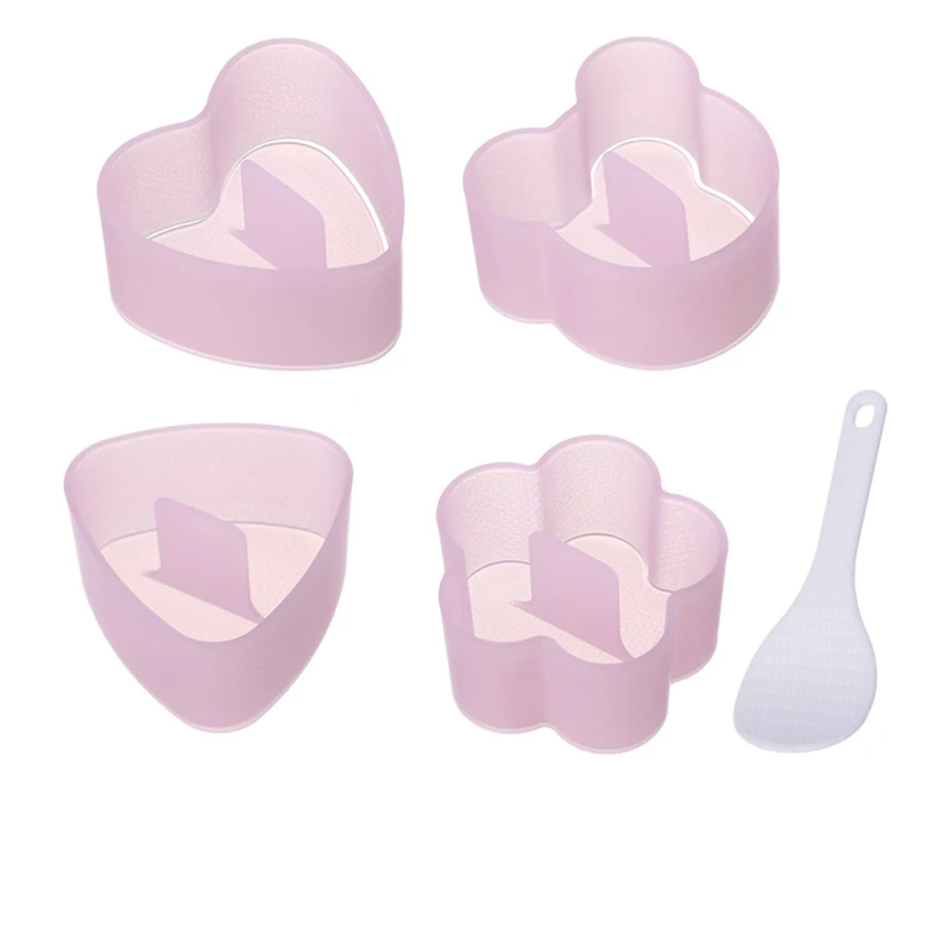 

5pcs/set Quick Sushi Mold Rice Ball Maker Cake Bread Baking Tools Sandwich Cutter Household Fun DIY Bento Making Machine for Kid