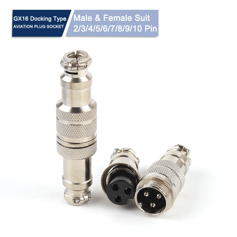 

1 Set GX16 Docking Male & Female Wire connector 2/3/4/5/6/7/8/9/10 Pin 16mm Aviation Socket Plug Wire Panel Connectors