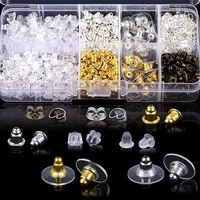 100 300pcs rubber earring back silicone round ear plug blocked caps earrings back stoppers for diy parts jewelry findings making