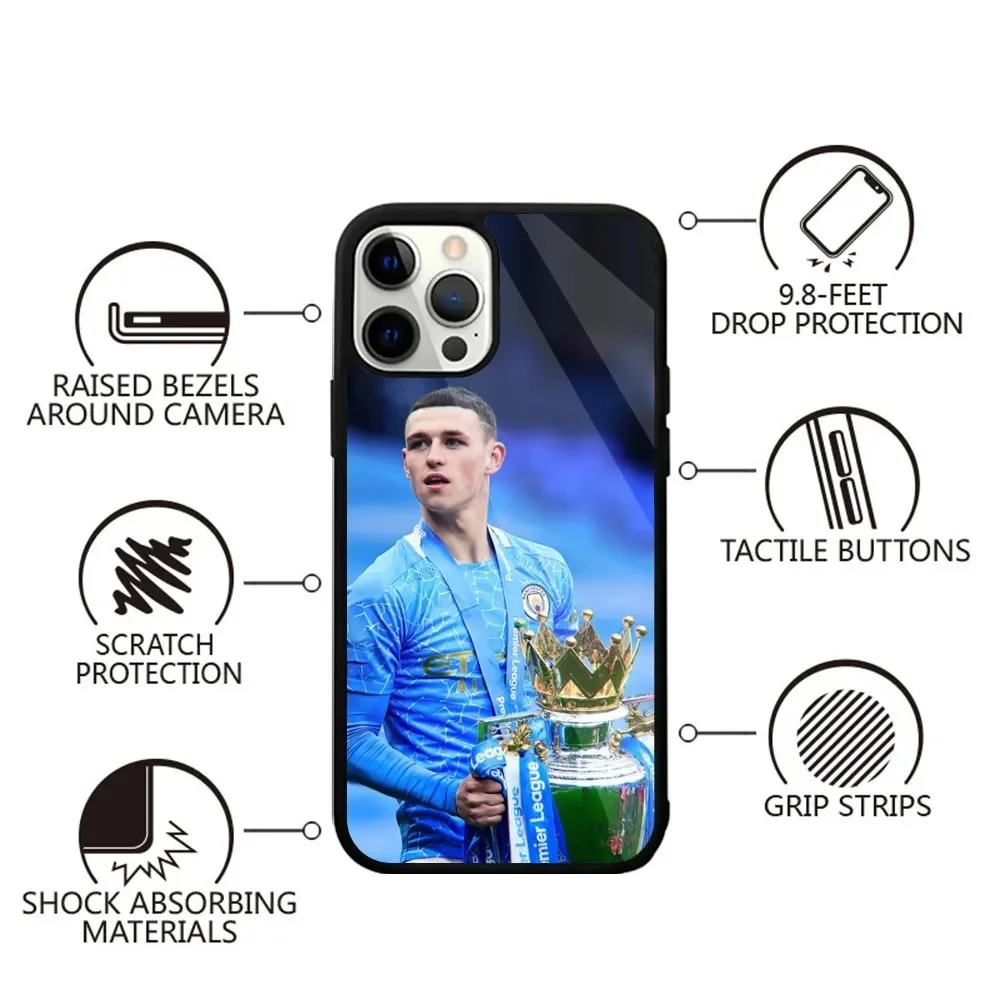 Чехол Football 47 The Prince of City F-Foden для iPhone 15 14 13 12 11 Plus Pro Max Mini Magsafe магнитная Беспроводная