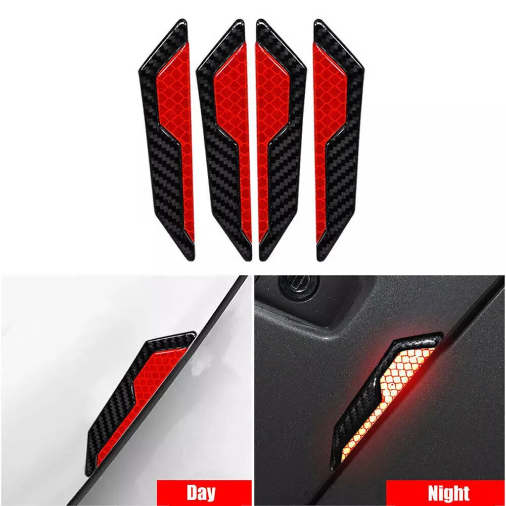 4 шт. защитная полоса для края боковой двери автомобиля светоотражающая наклейка