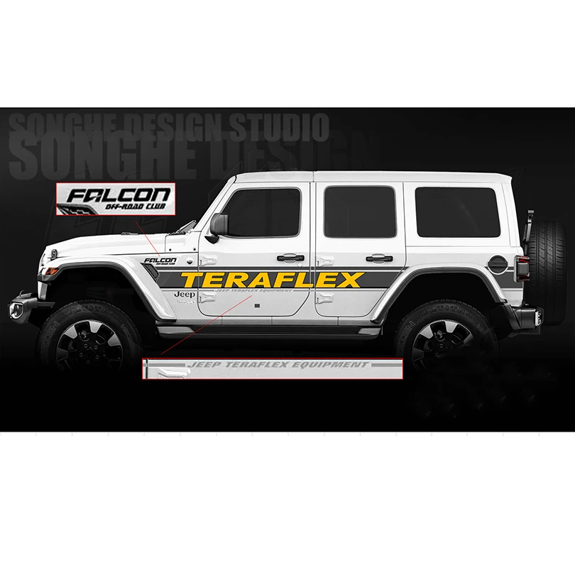 Модифицированная полосатая наклейка Teraflex с надписью на талию графическая