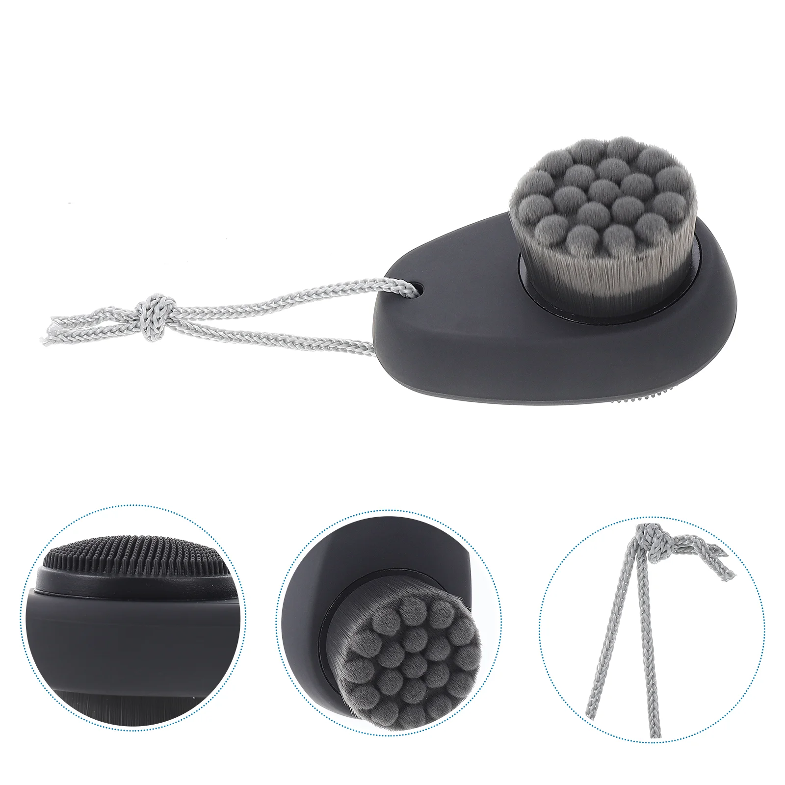 

Brush Face Cleansing Facial Wash Silicone Scrubber Scrub Pore Manual Exfoliating Cleaning Handheld Microfiber Bristleended