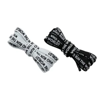weiou 7mm men women sneaker canvas boot laces who run the world text silk screen printing shoelaces white black plain draw lacet